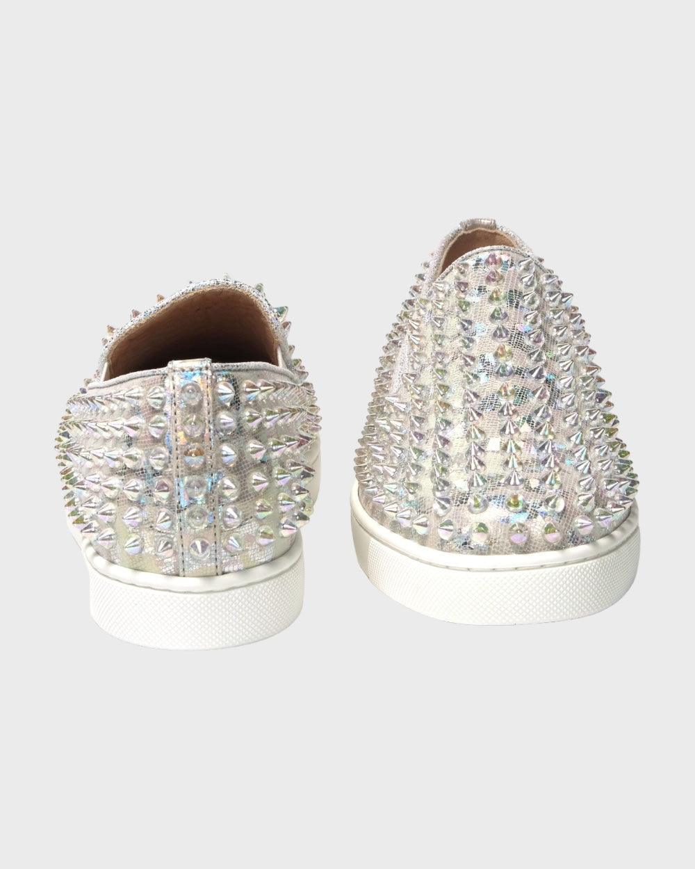 Christian Louboutin Wit Roller Boat Dames Sneakers Met Studs