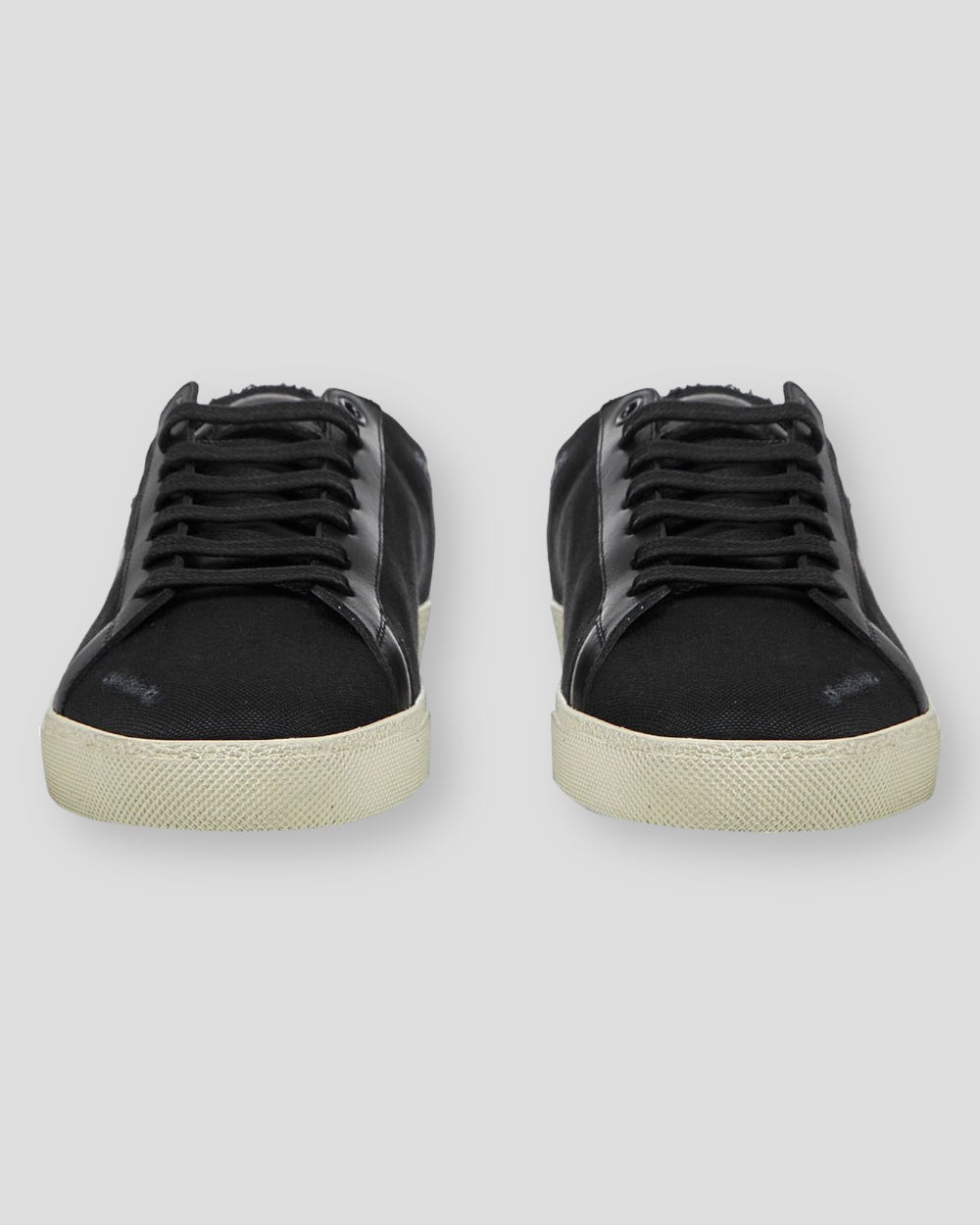 Saint Laurent Leer Sneakers Zwart