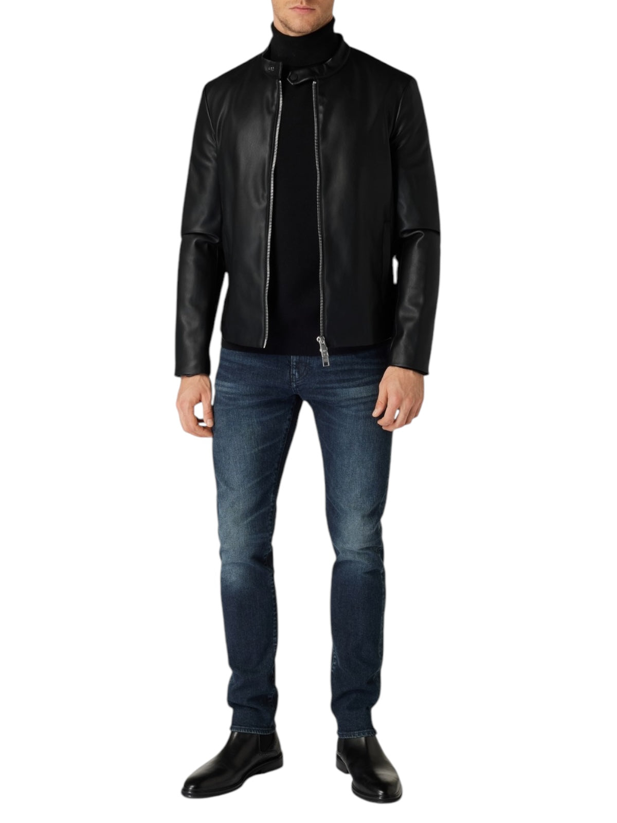 Armani Exchange Zwart BomberJack Van Imitatieleer