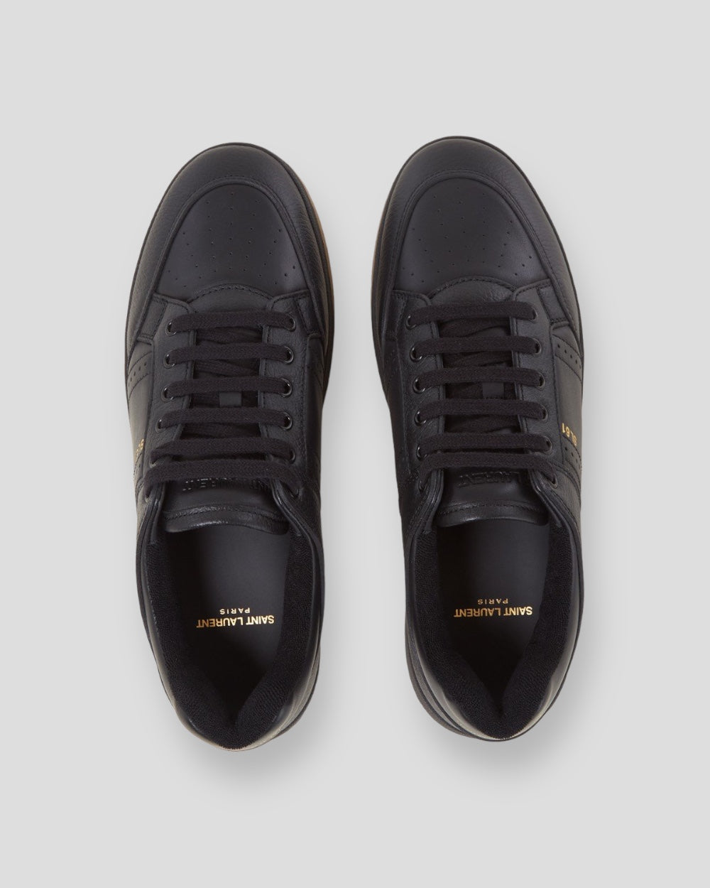 Saint Laurent Kalfsleer Laag Top Sneakers Zwart