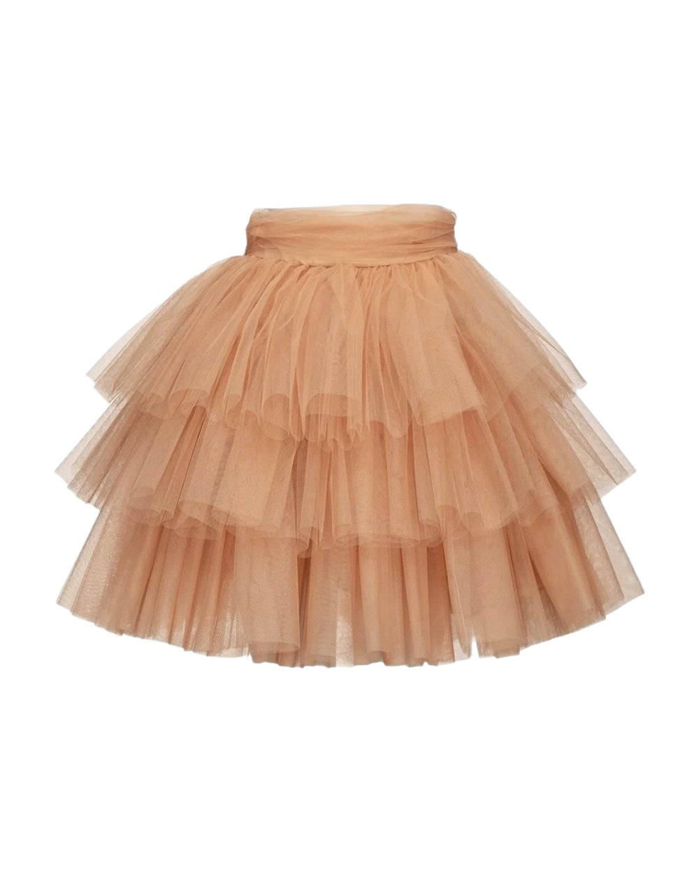 PINKO Roze Nylon Minirok met Volumineuze Tulle Ruffles