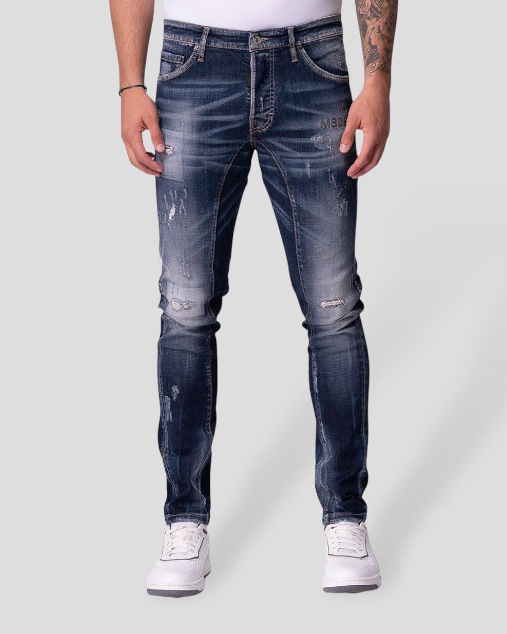 My Brand Blauw "Broken Red Label" Jeans