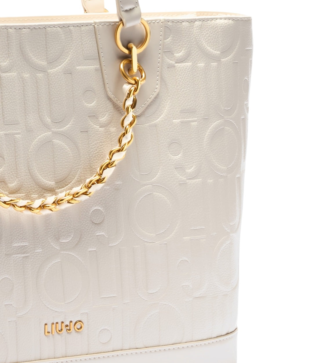 LIU JO Wit Shopping Tas Met Logo En Chain