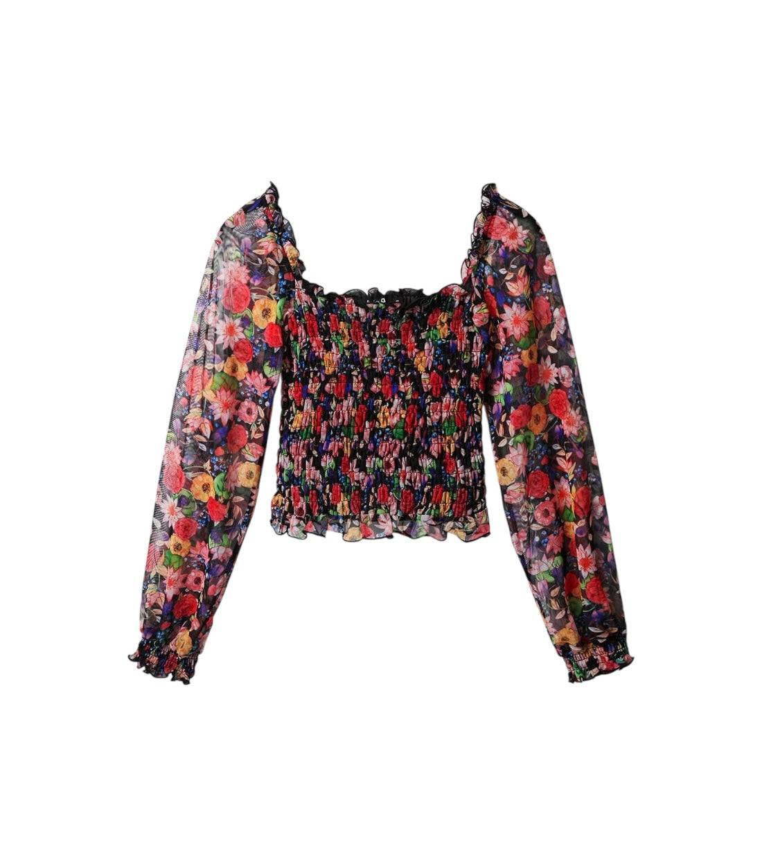 Desigual Meerkleurig Floral Tulle T-shirt