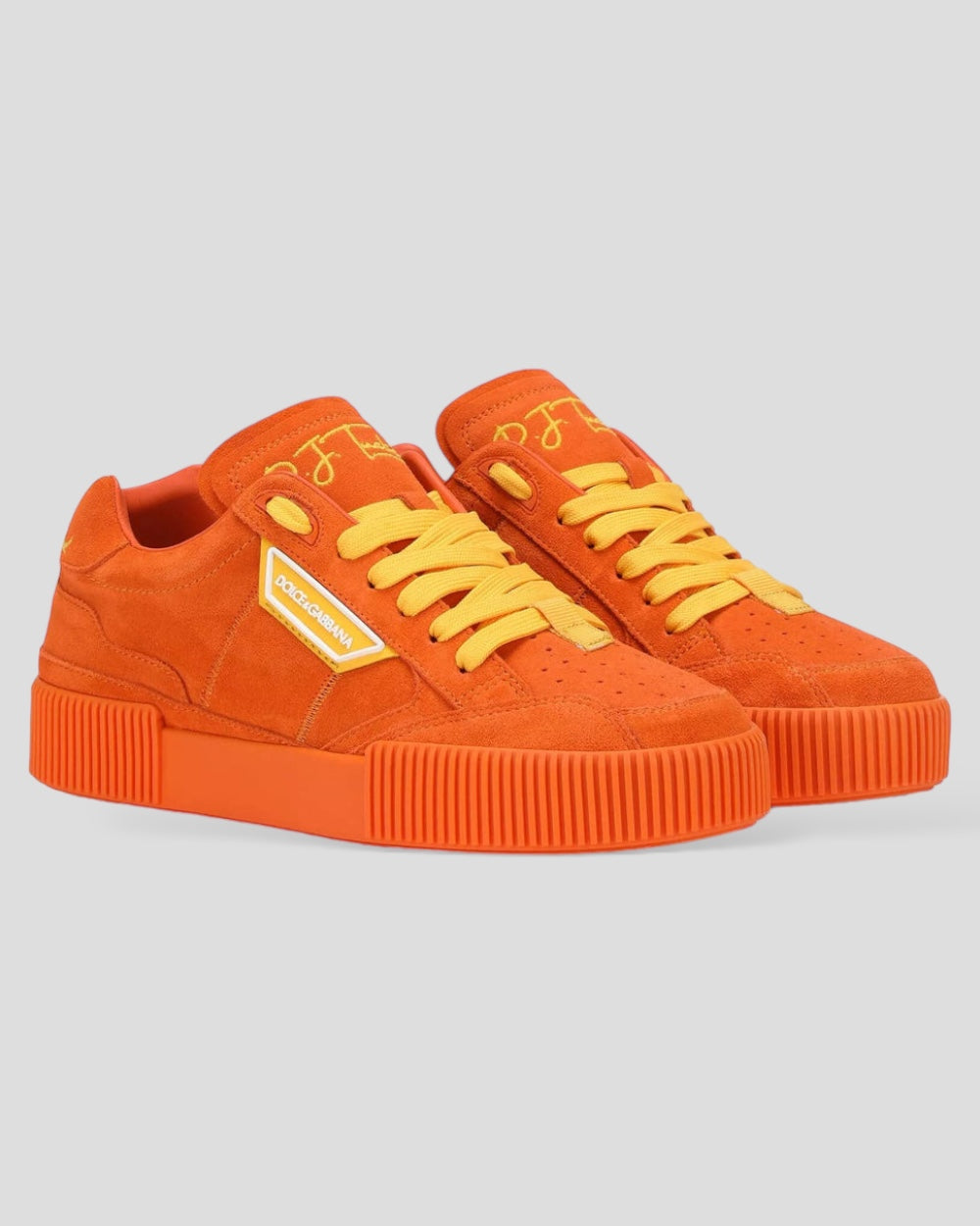 Dolce & Gabbana Oranje Leren Dames Sneakers