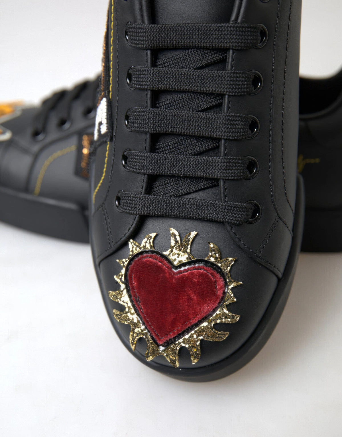 Dolce & Gabbana Zwart Leren "Prins" Sneakers