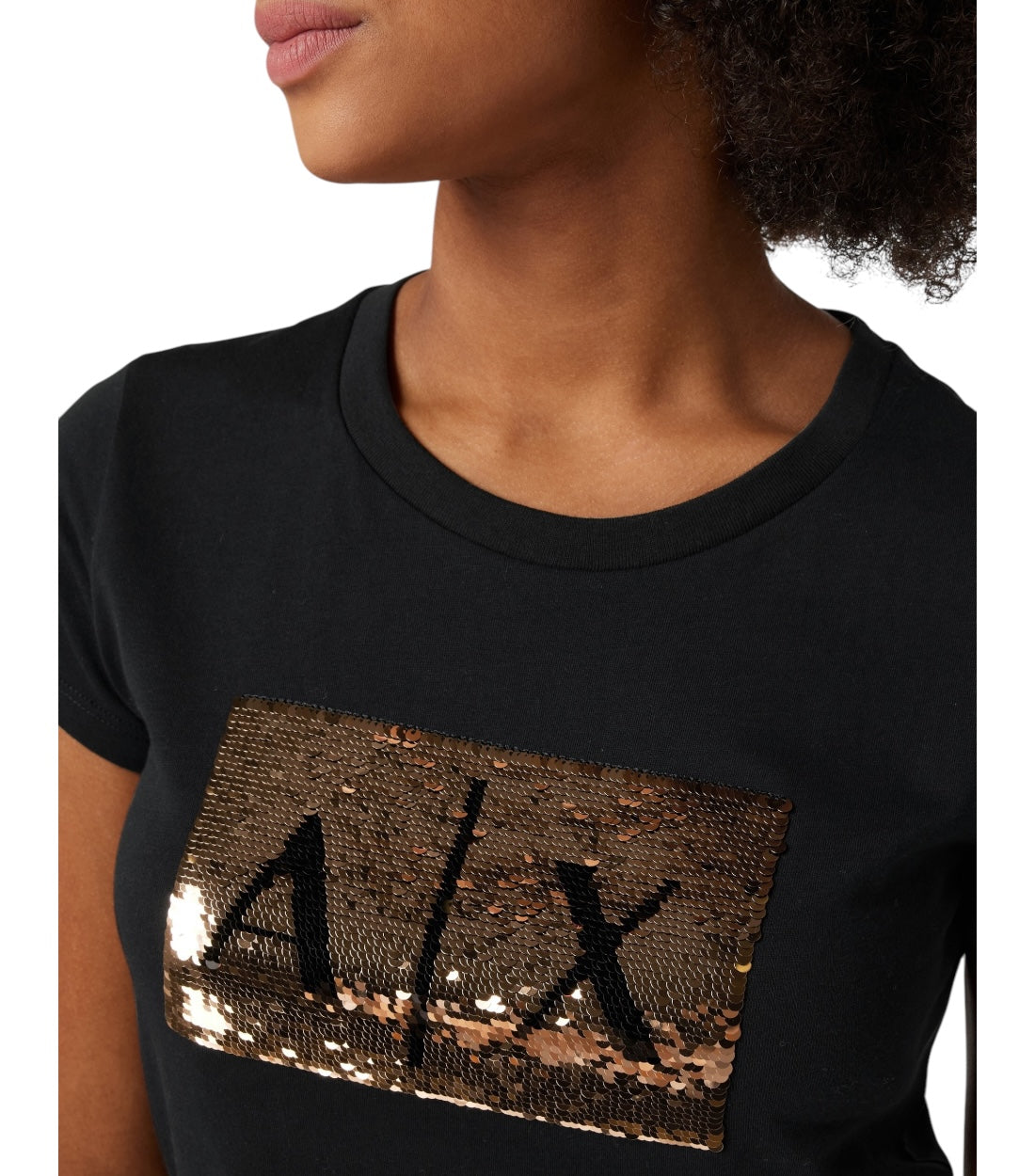 Armani Exchange Zwart T-shirt Met Pailletten