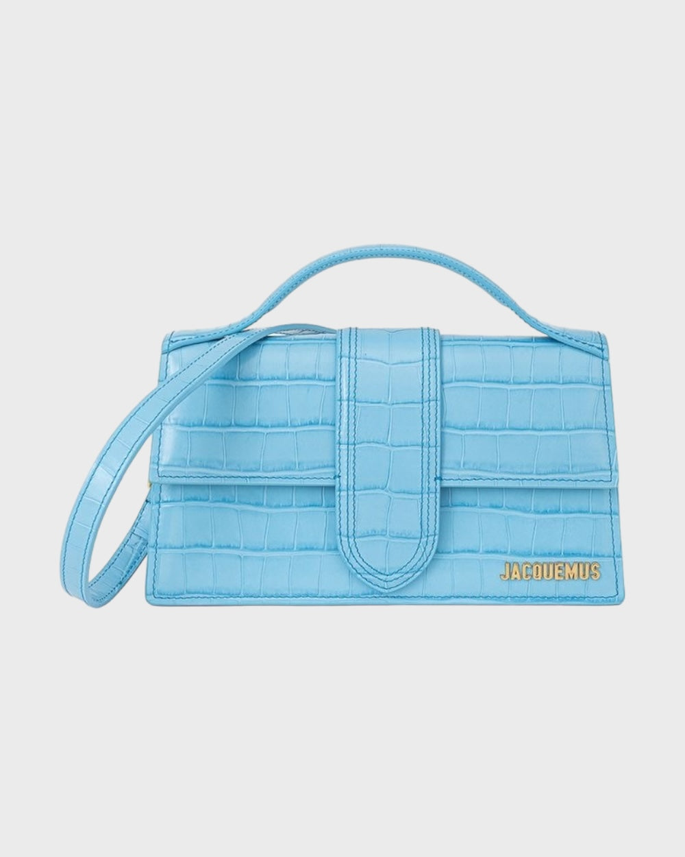 Jacquemus Blauw Krokodillenprint Le Grand Bambino Handtas