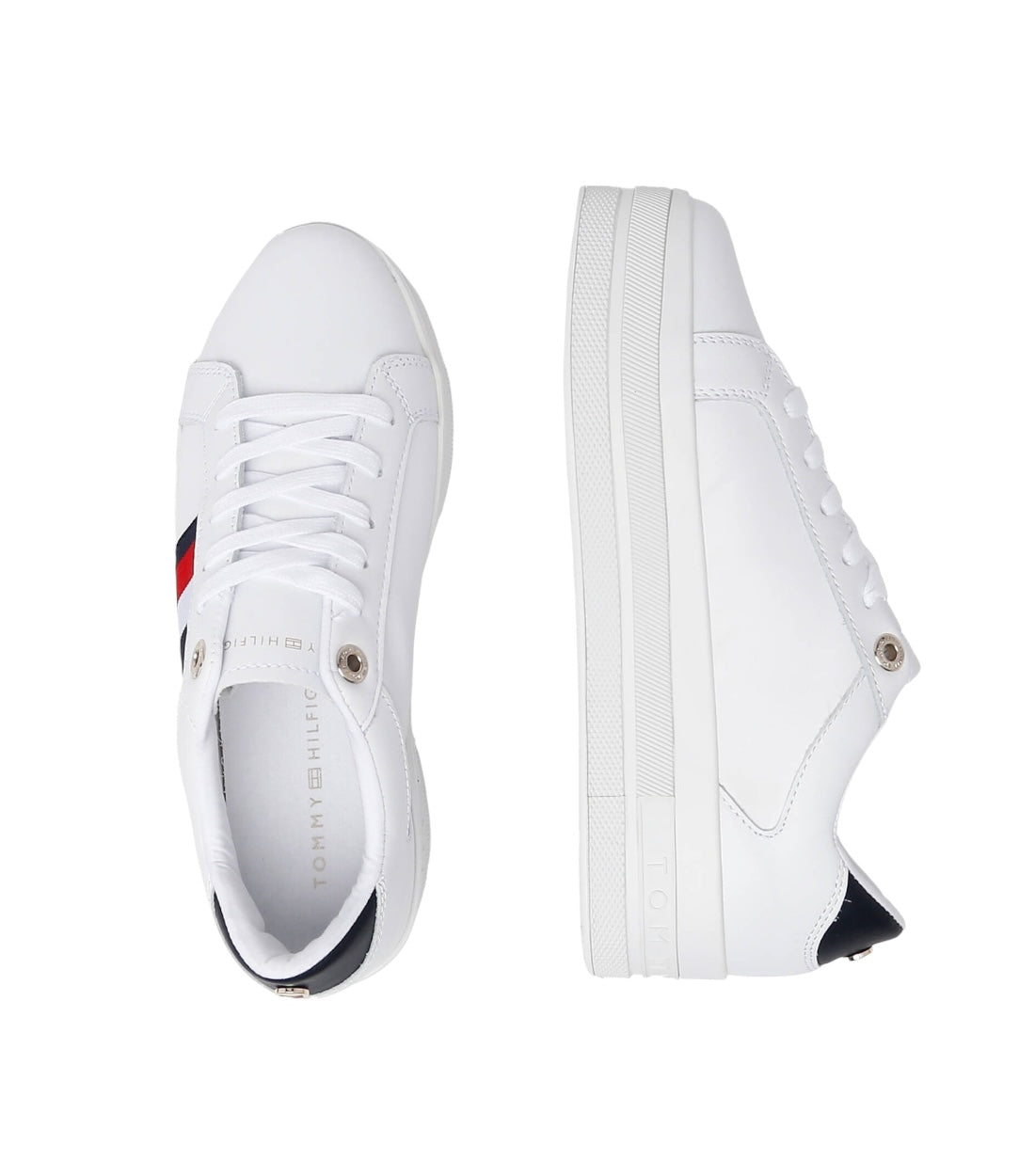 Tommy Hilfiger Wit Webbing Flatform Cupsole Sneakers