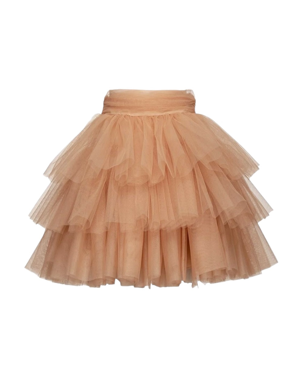 PINKO Roze Nylon Minirok met Volumineuze Tulle Ruffles