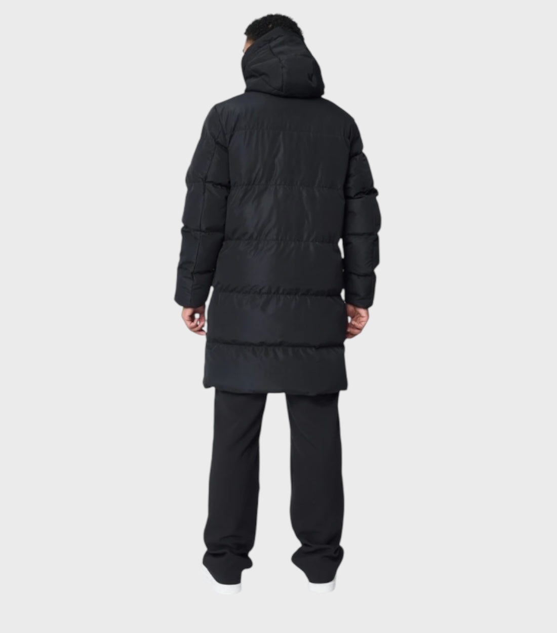 Plain Zwart Parka Jas