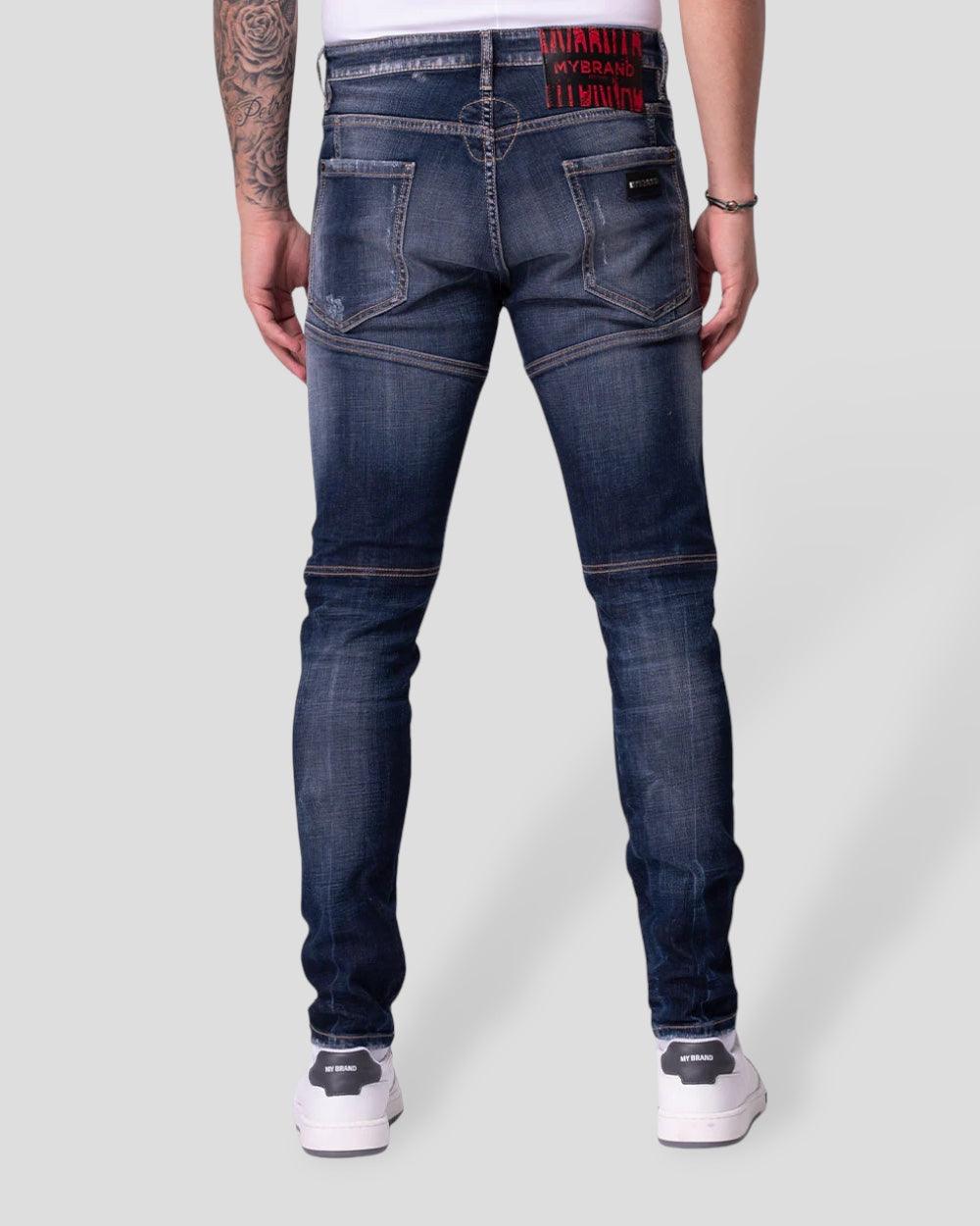 My Brand Blauw "Broken Red Label" Jeans