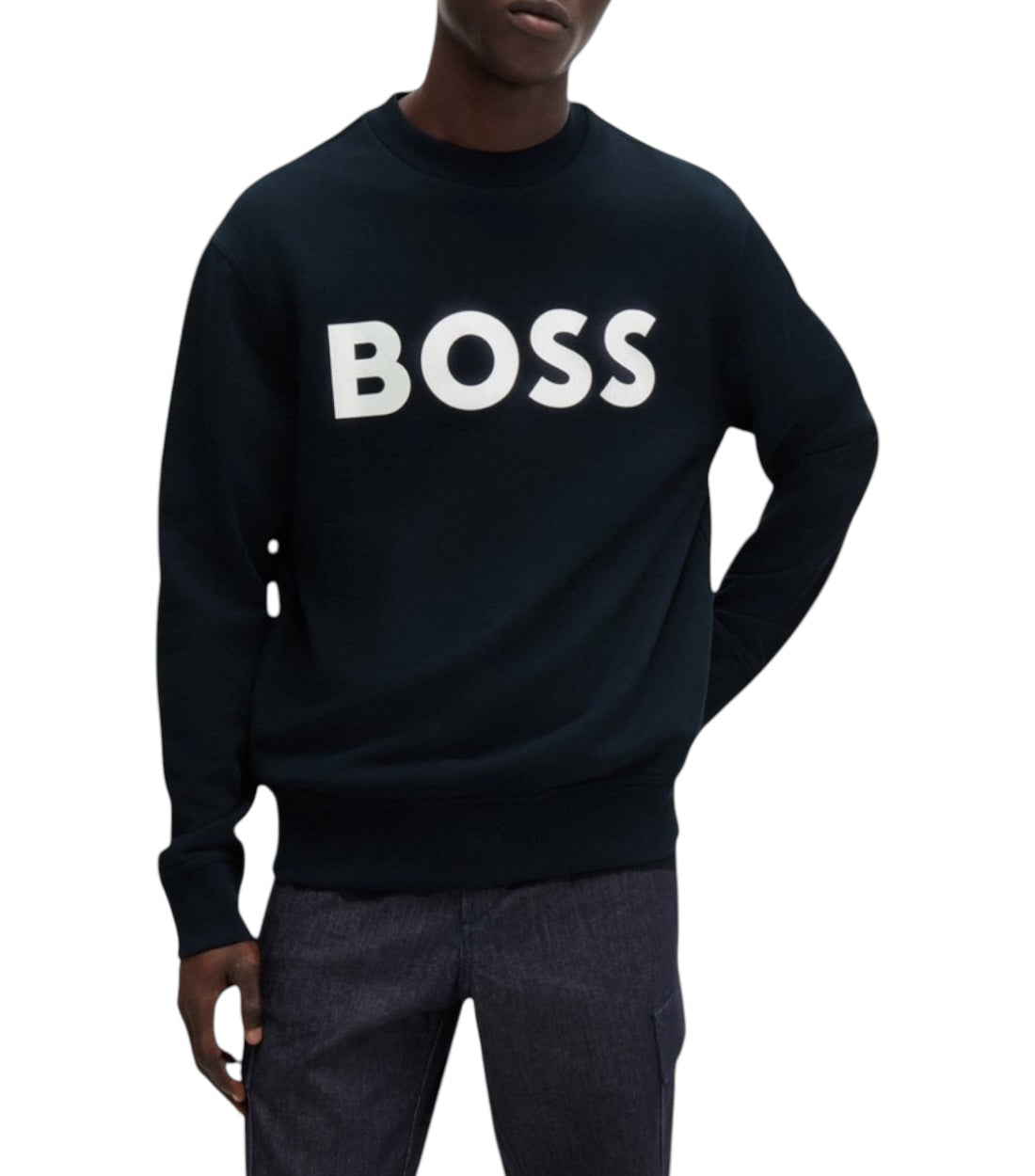 Suéter de algodón negro de Hugo Boss