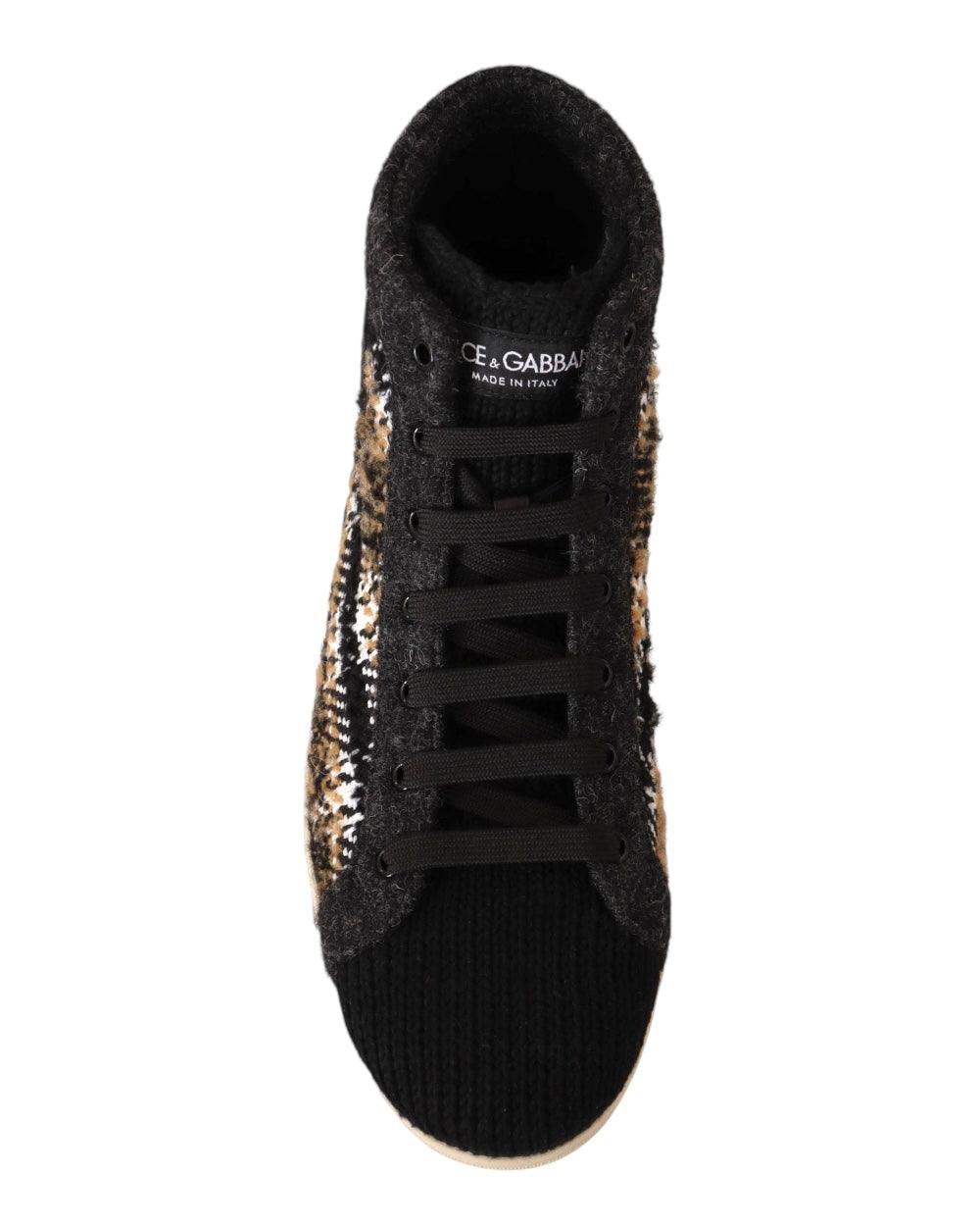 Dolce & Gabbana Beig Bruin High Top Sneakers