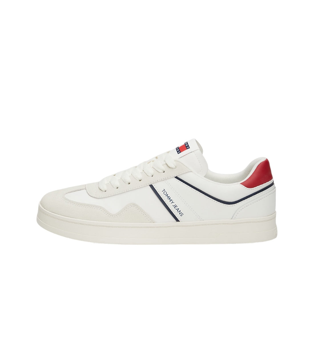 Tommy Hilfiger Wit Retro Suède Sneaker Met Cupsole