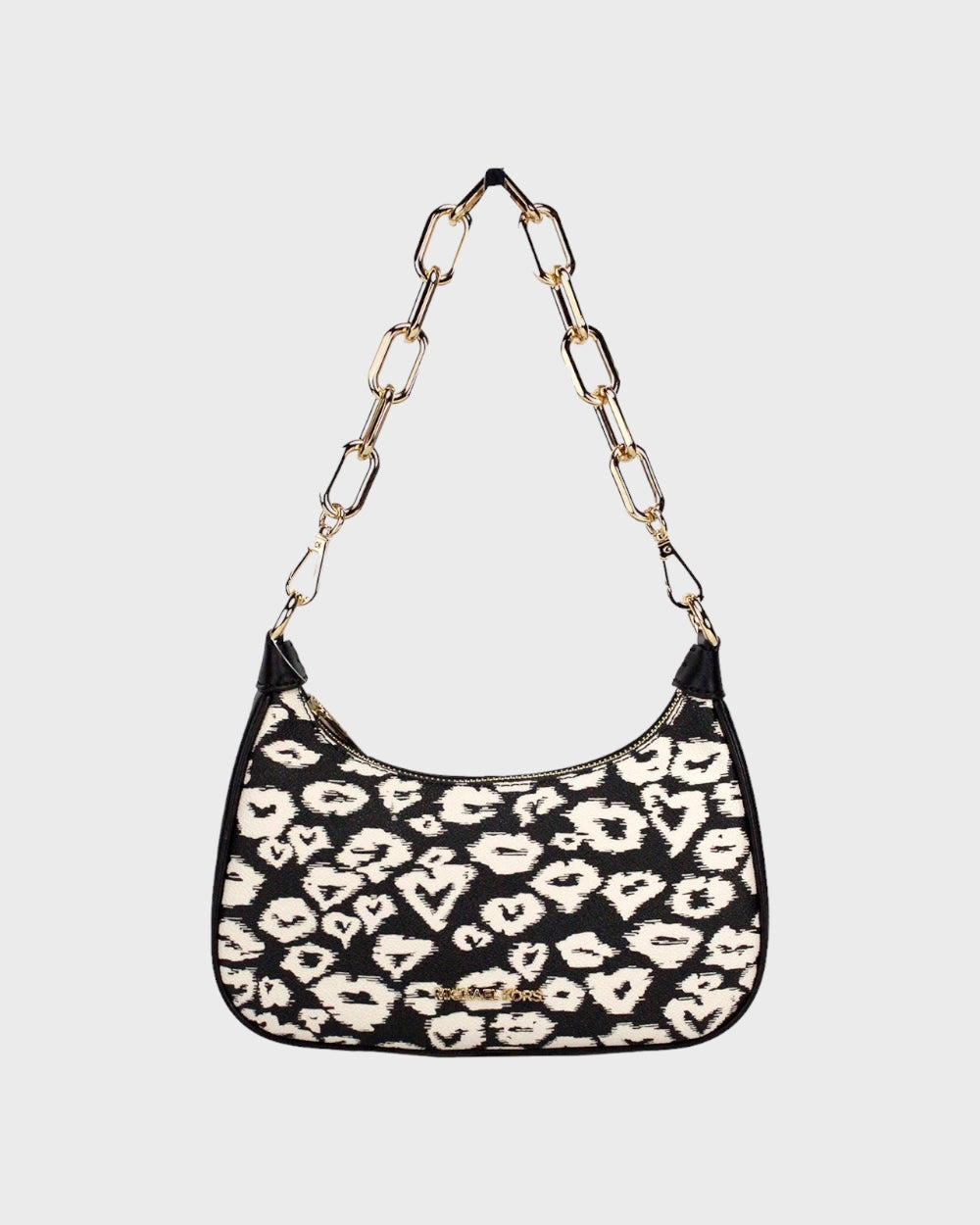 Michael Kors Cora Zwart Heart Print Crossbody Tas