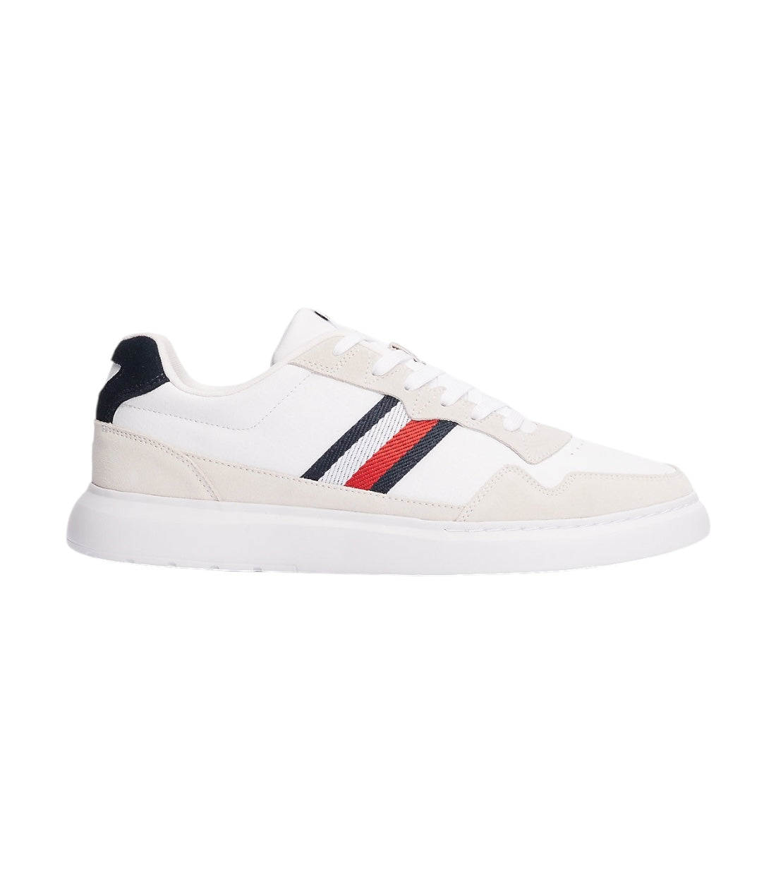 Tommy Hilfiger Wit Sneakers Met Contrasterende Accenten