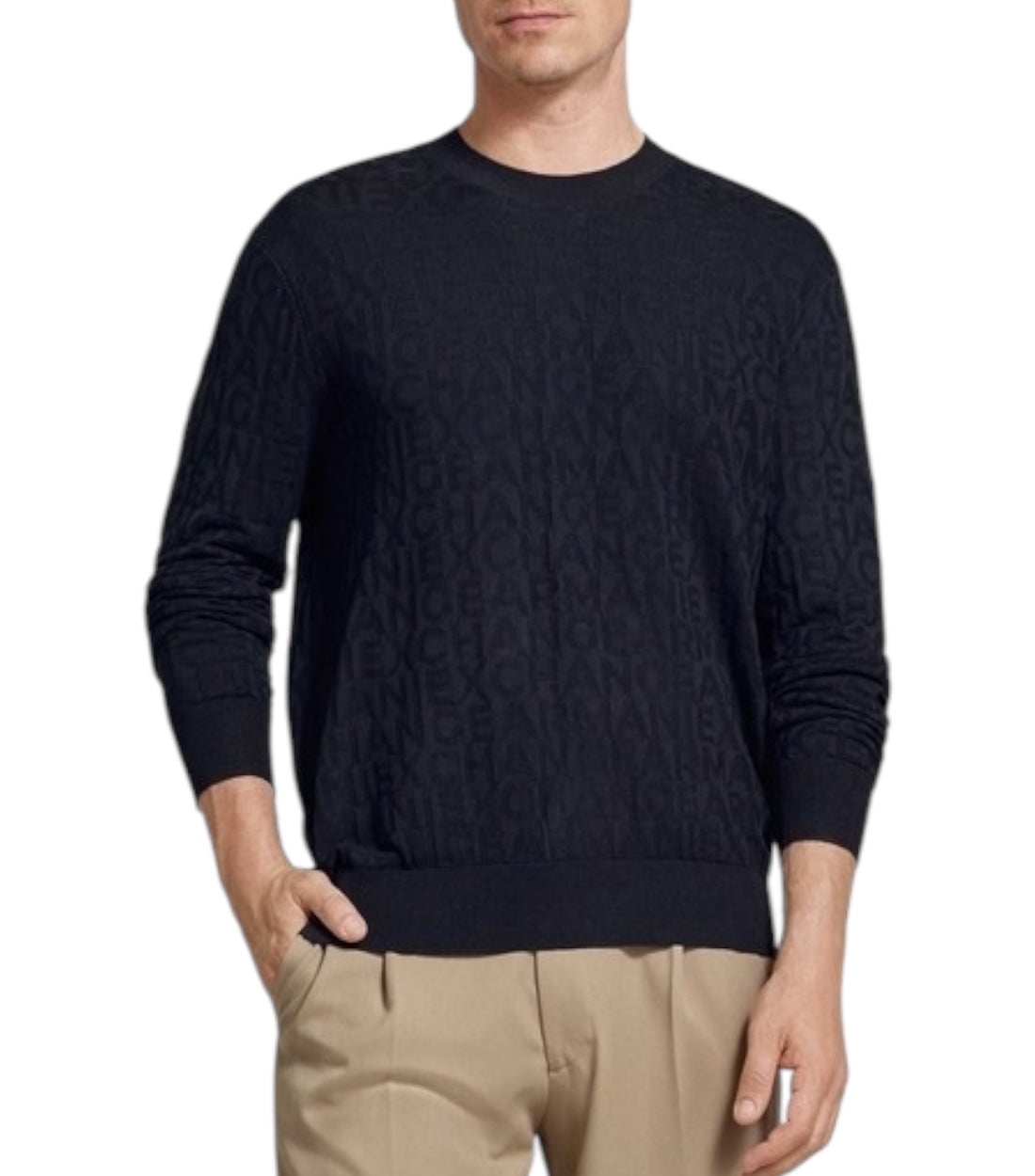 Armani Exchange Donkerblauw Gebreide Pullover