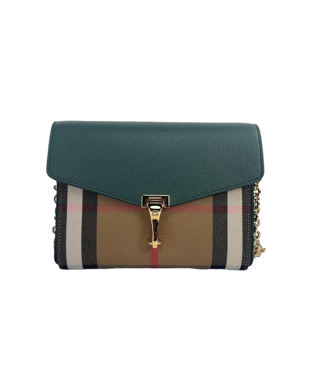 Burberry Macken Groen Leren Crossbody Tas