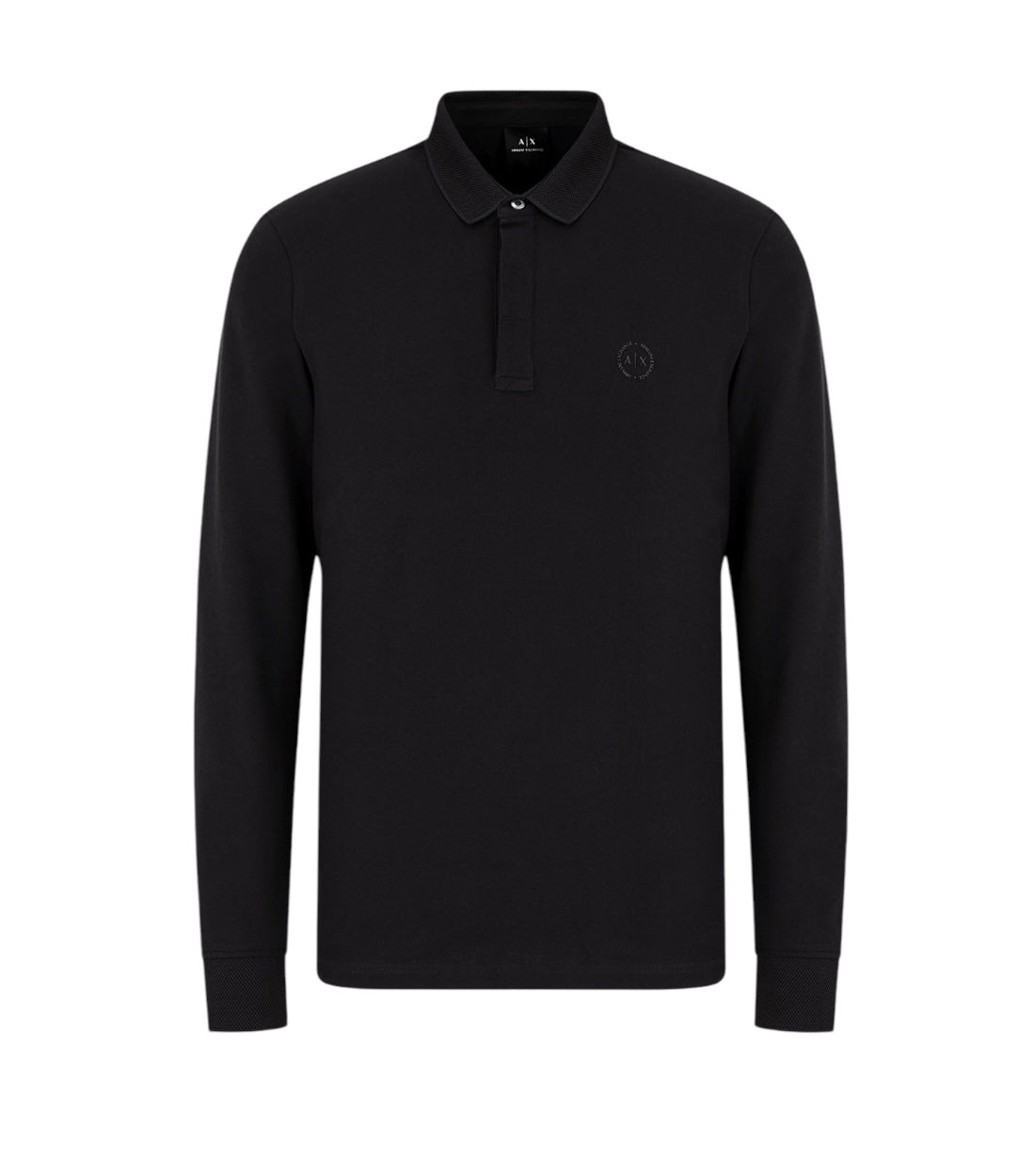 Armani Exchange Zwart Slim Fit Polo Met Lange Mouwen