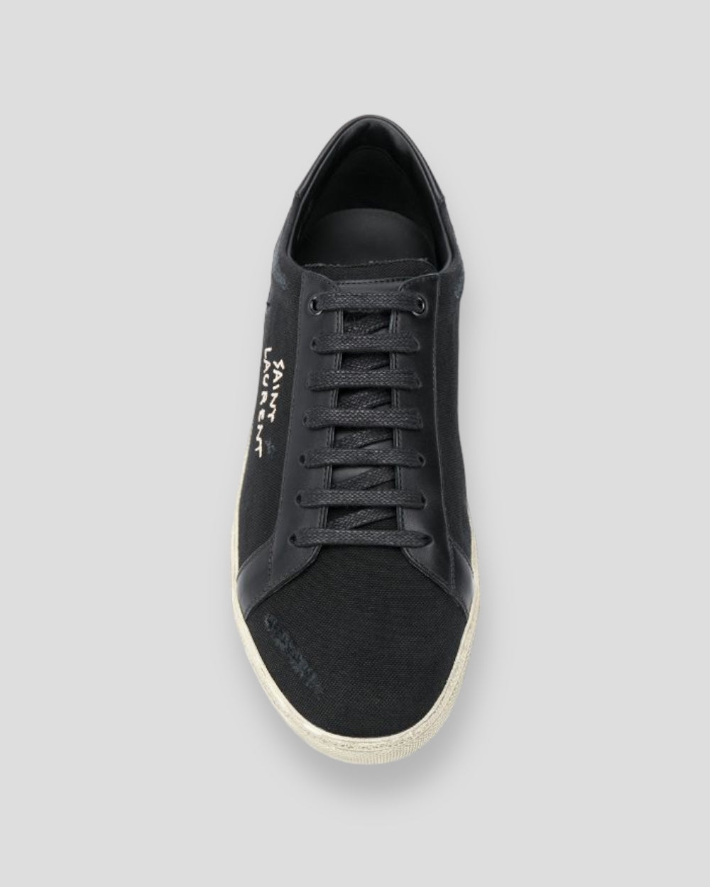 Saint Laurent Leer Sneakers Zwart