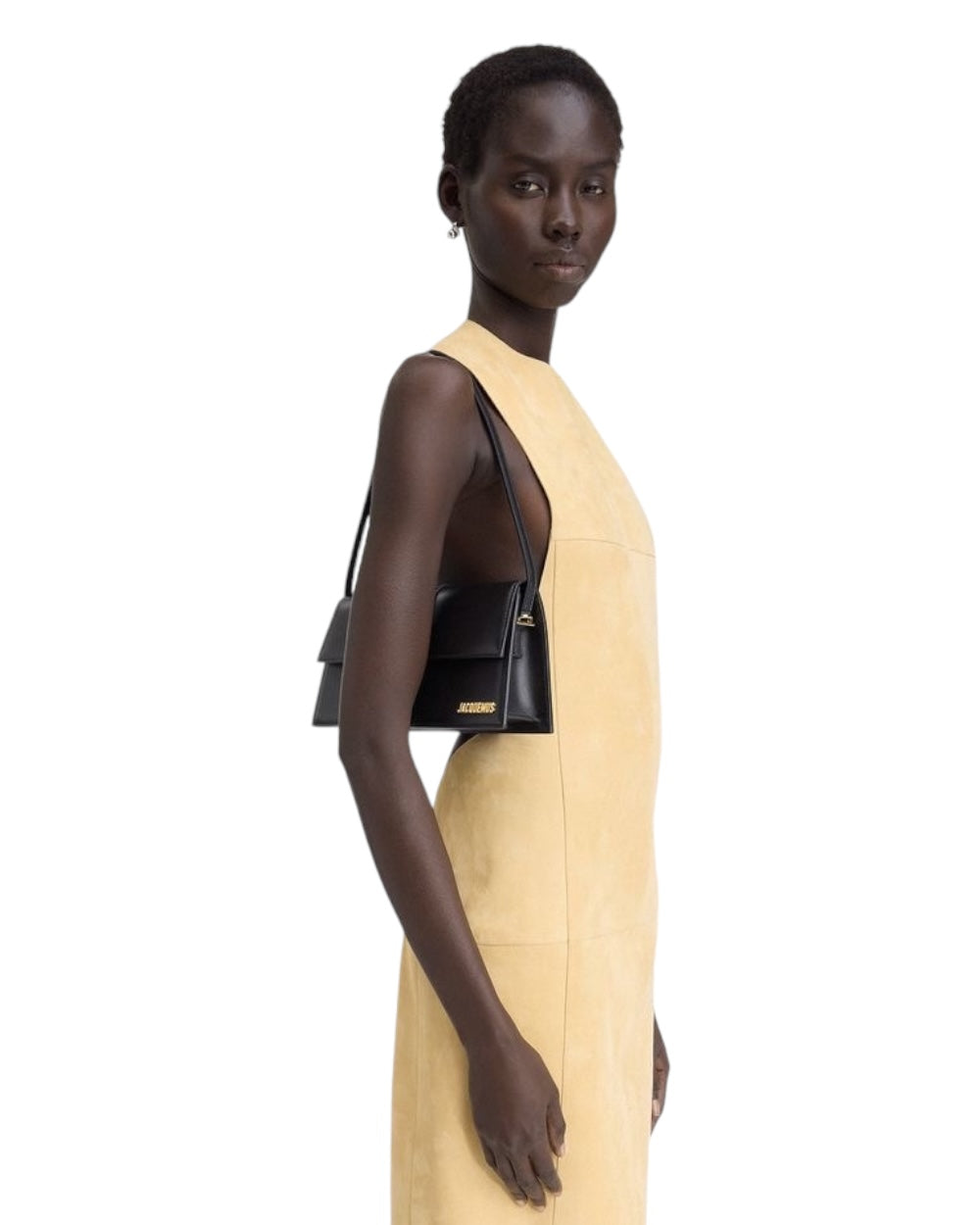 Jacquemus Zwart Leren Le Bambino Long Schoudertas