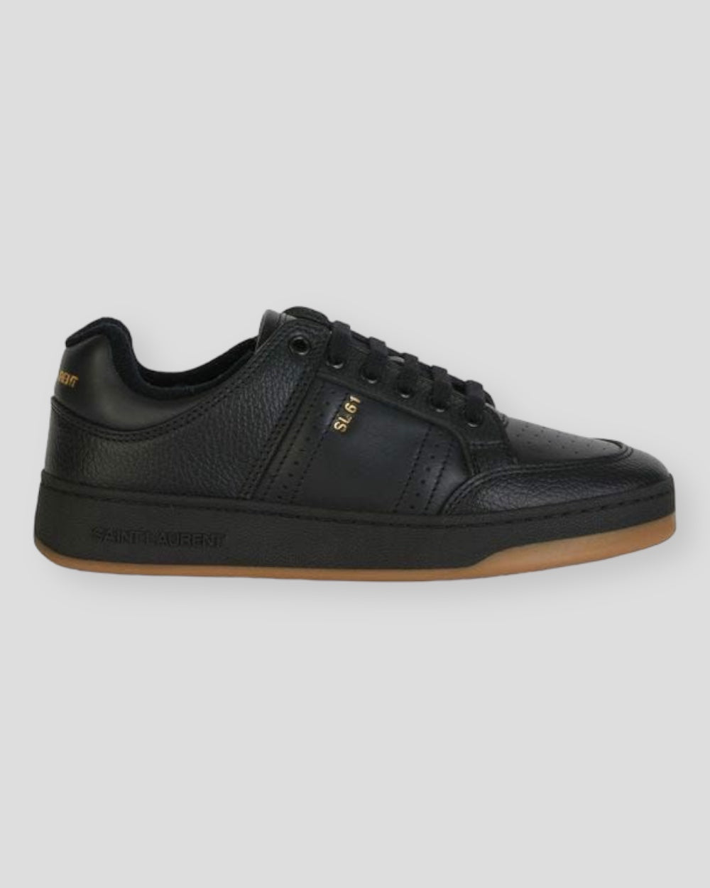 Saint Laurent Kalfsleer Laag Top Sneakers Zwart