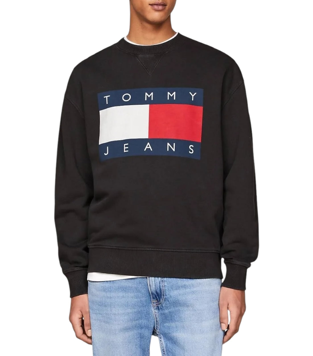 Tommy Hilfiger Jeans Zwart Trui Met Logo Print