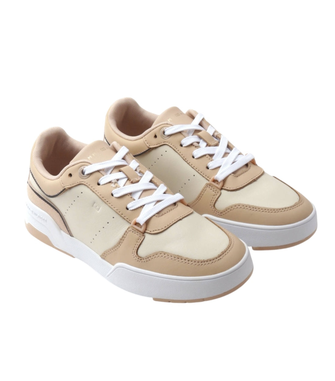 Tommy Hilfiger Beige Sneakers Met Logoaccent