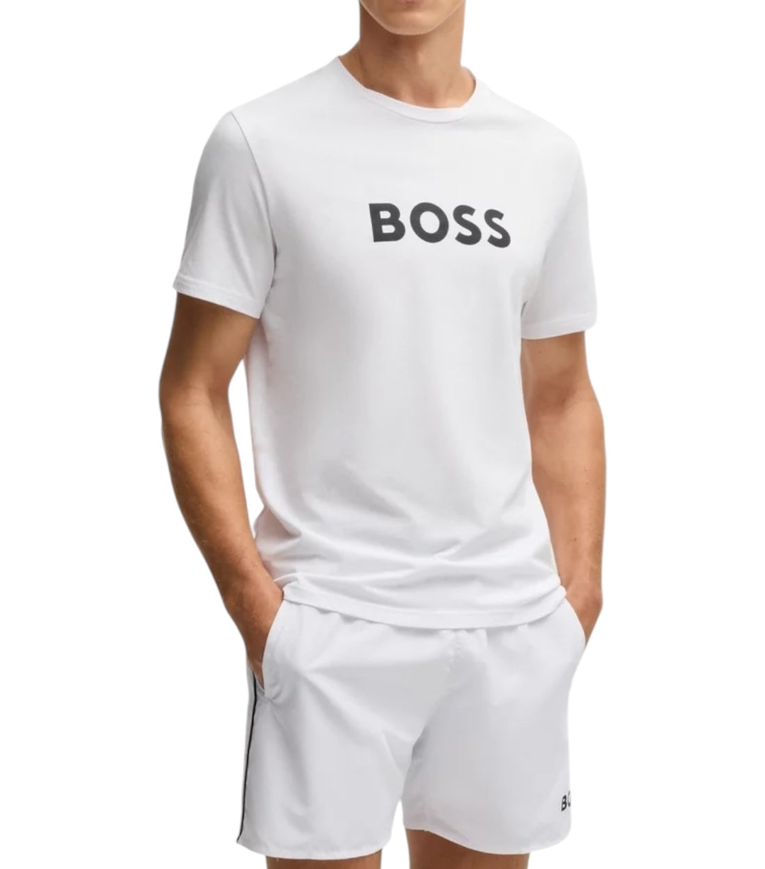 Hugo Boss Wit Katoenen Bold T-shirt