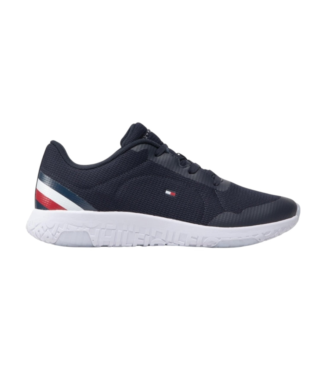 Tommy Hilfiger Slanke blauwe sneakers met contrasterende zool