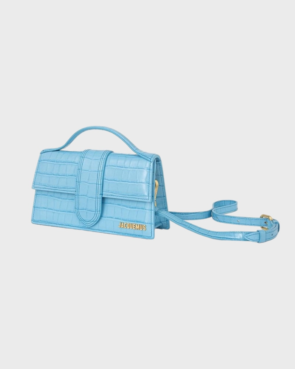 Jacquemus Blauw Krokodillenprint Le Grand Bambino Handtas