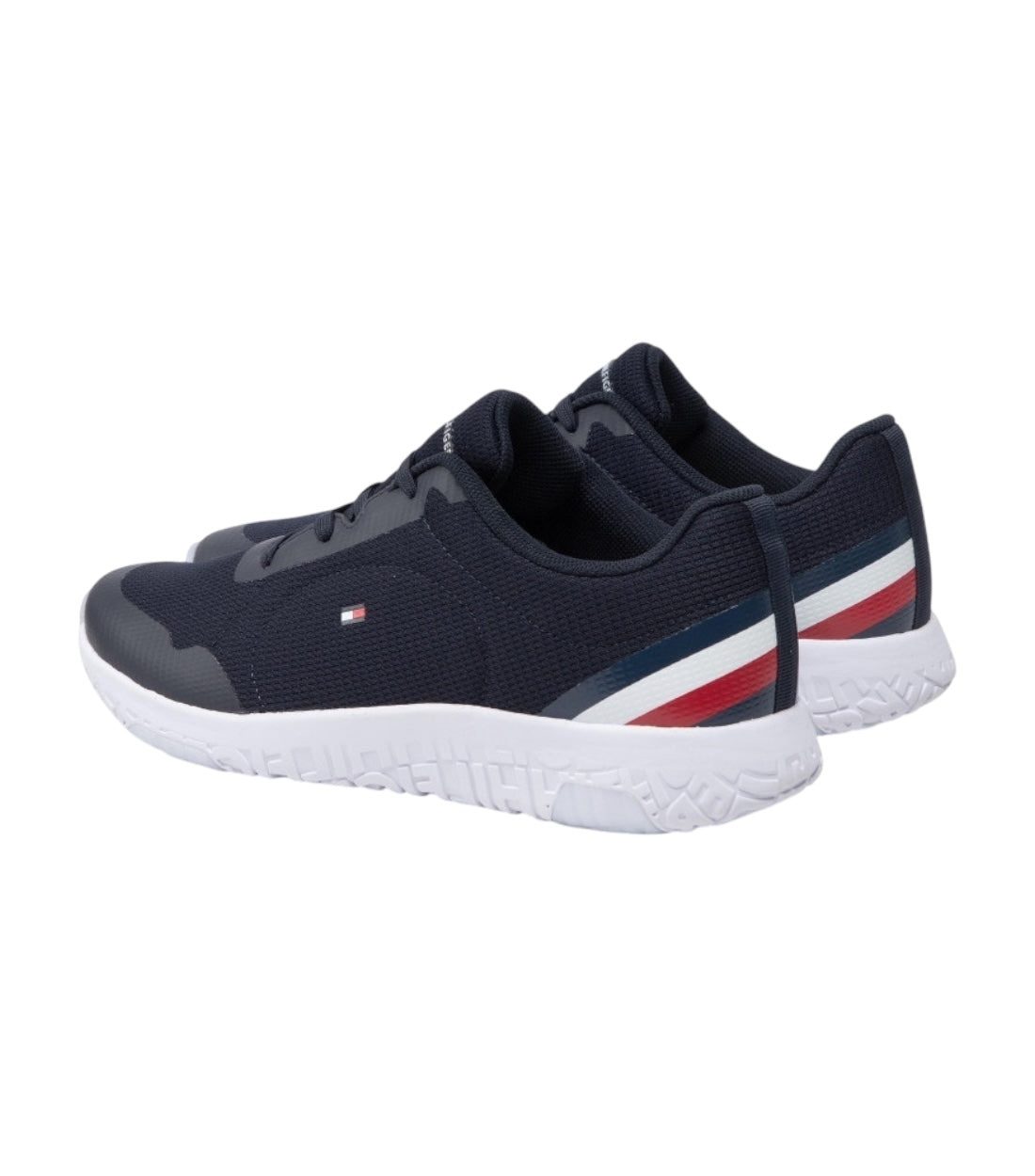 Tommy Hilfiger Slanke blauwe sneakers met contrasterende zool