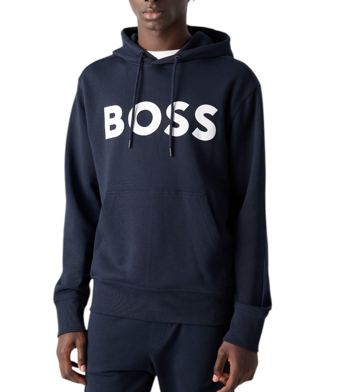 Boss Donkerblauw Hoodie Met Logo