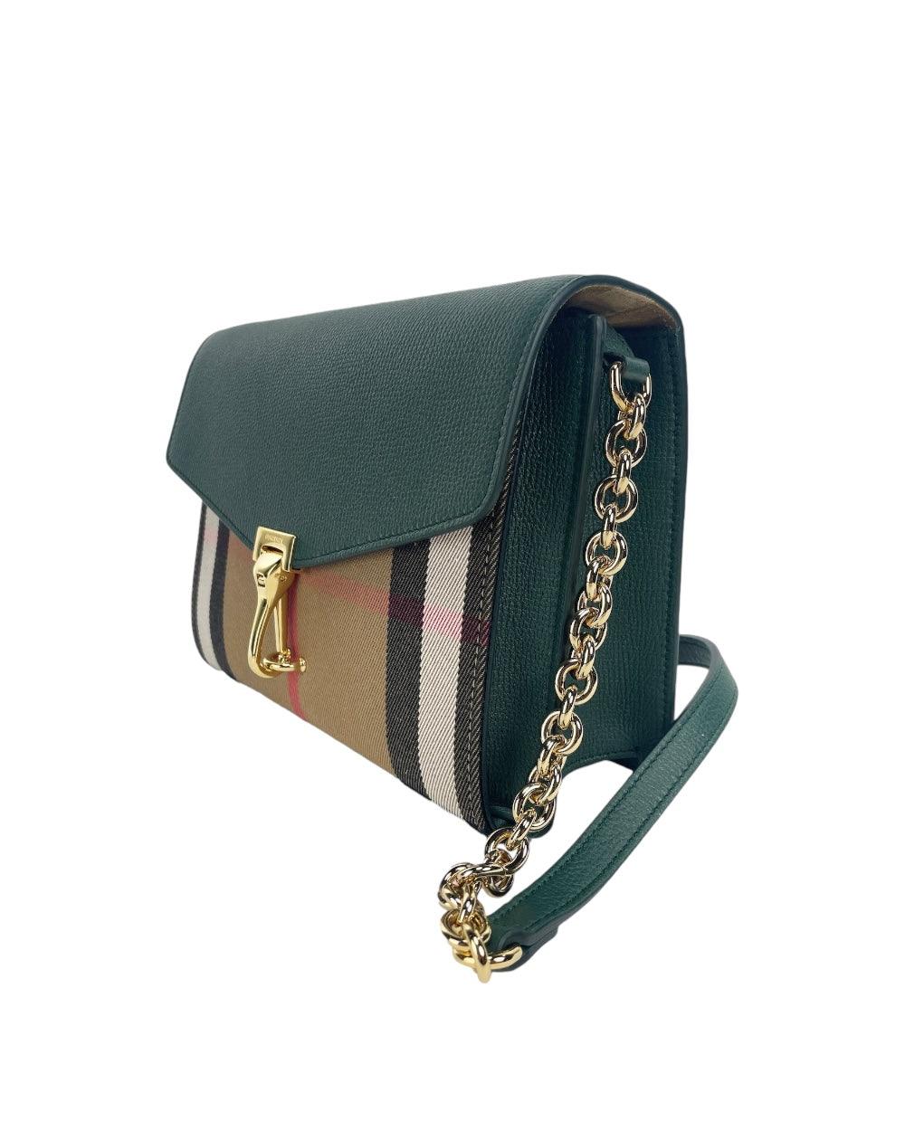 Burberry Macken Groen Leren Crossbody Tas