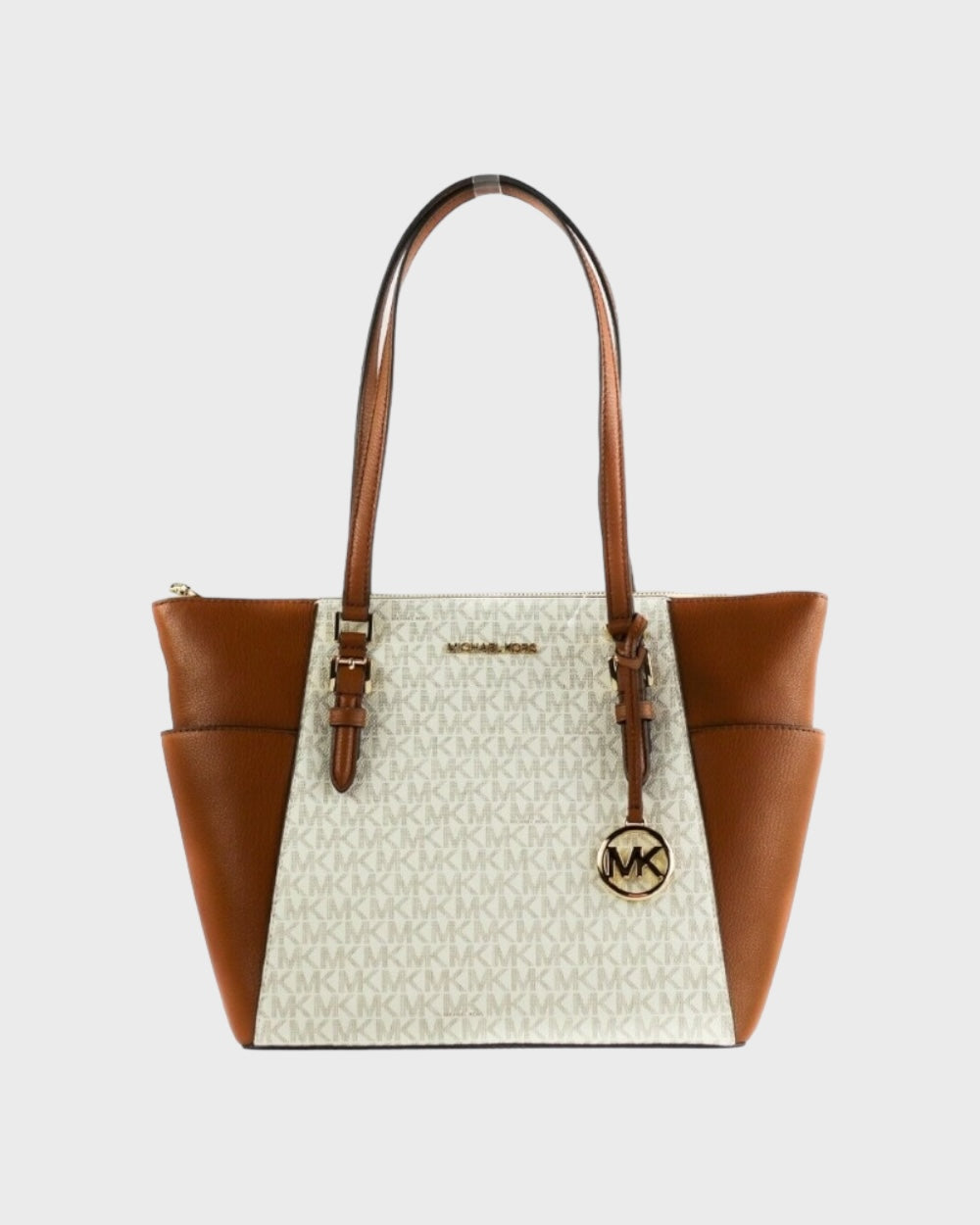 Michael Kors Charlotte Signature Bruin Handtas