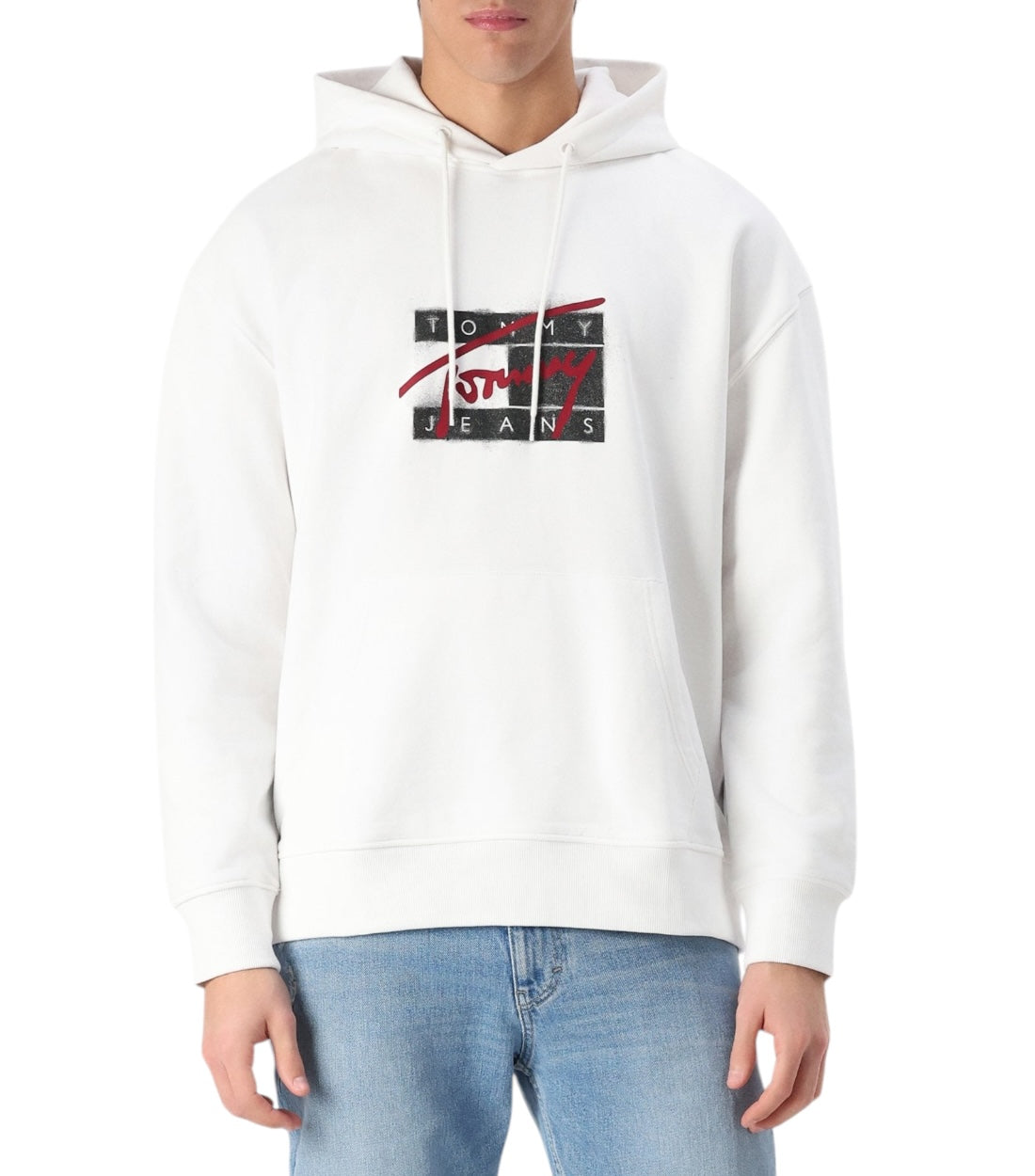 Tommy Hilfiger Jeans Wit Graffiti Signature Hoodie Unisex