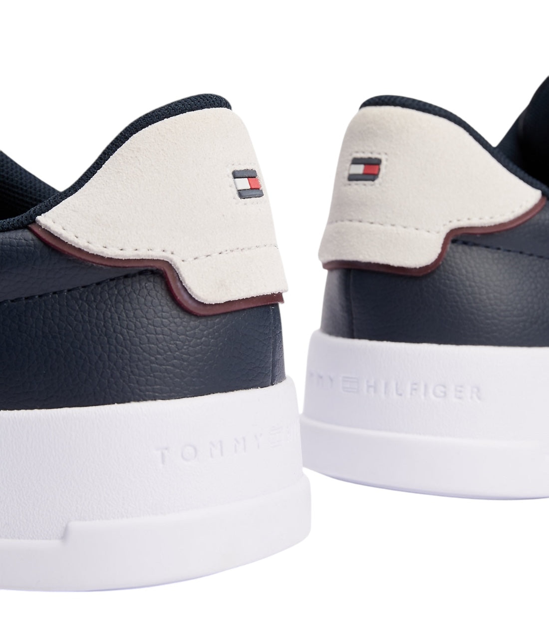 Tommy Hilfiger Blauw Court Sneaker Van Gegranuleerd Leer