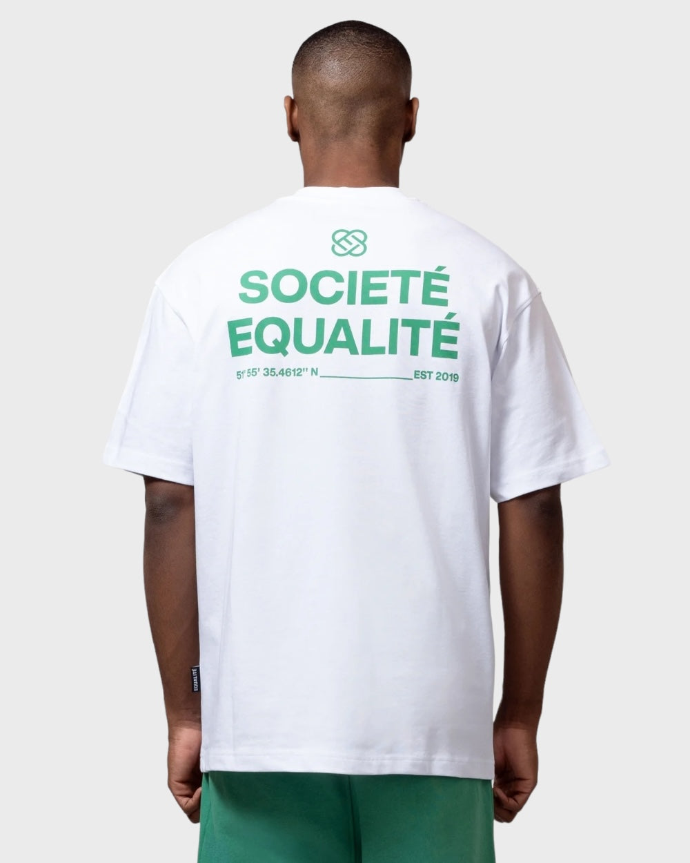 Equalite Societe Oversized Tee Wit / Groen