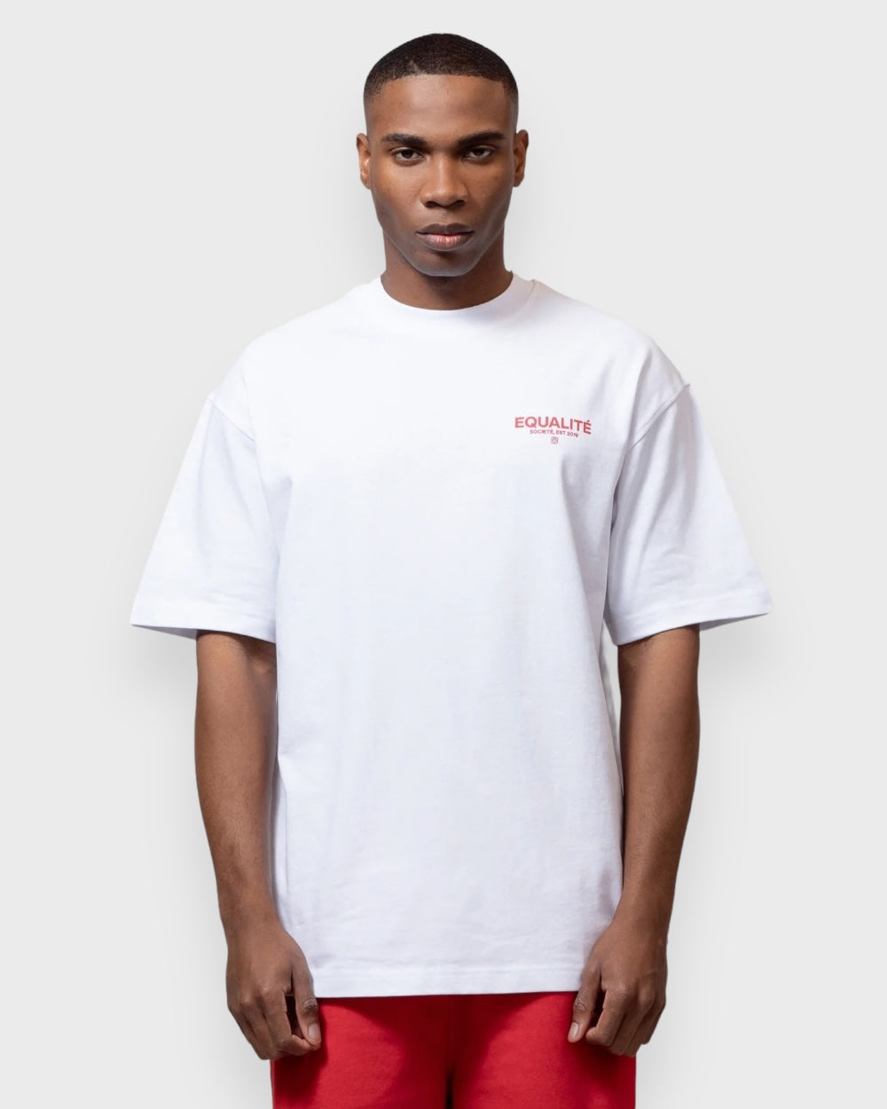 Equalite Societe Oversized Tee Wit / Rood