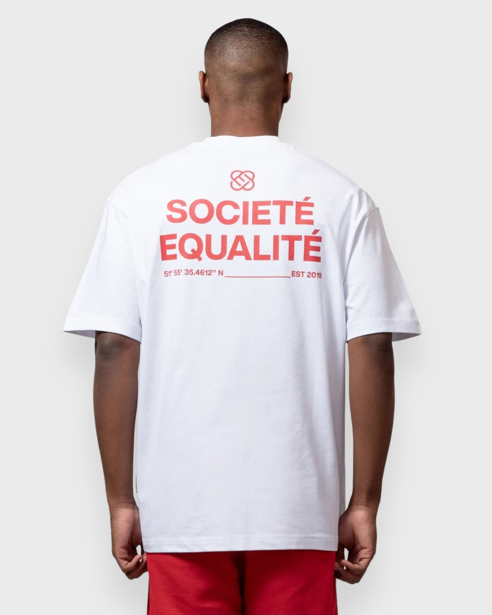 Equalite Societe Oversized Tee Wit / Rood