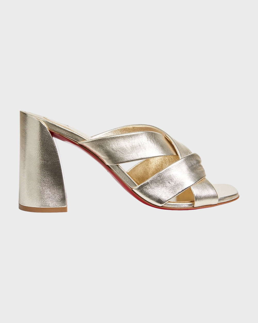 Christian Louboutin Dispo Club 85 Crossover Leer Hoge Hakken Goud