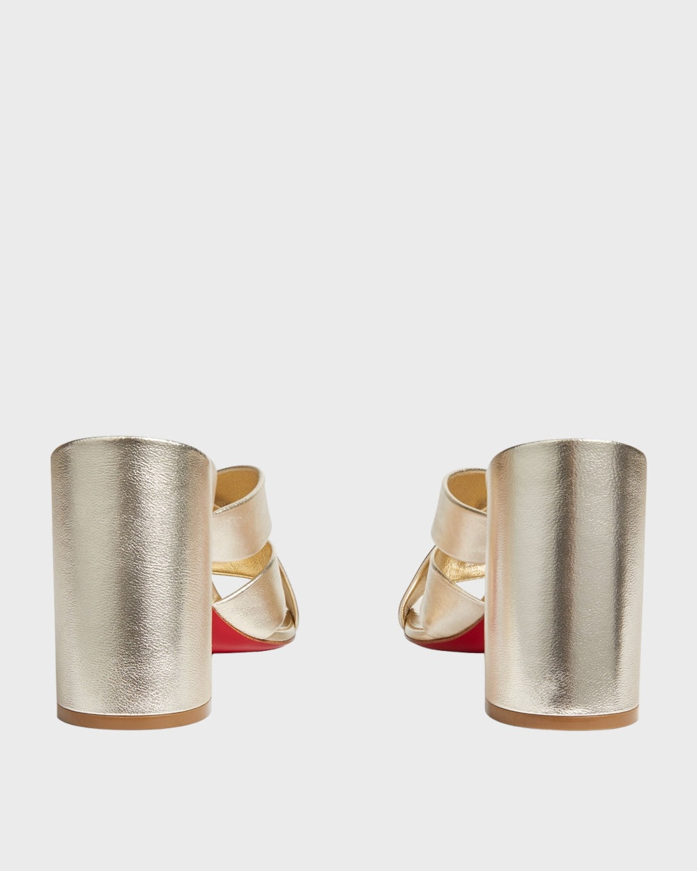 Christian Louboutin Dispo Club 85 Crossover Leer Hoge Hakken Goud