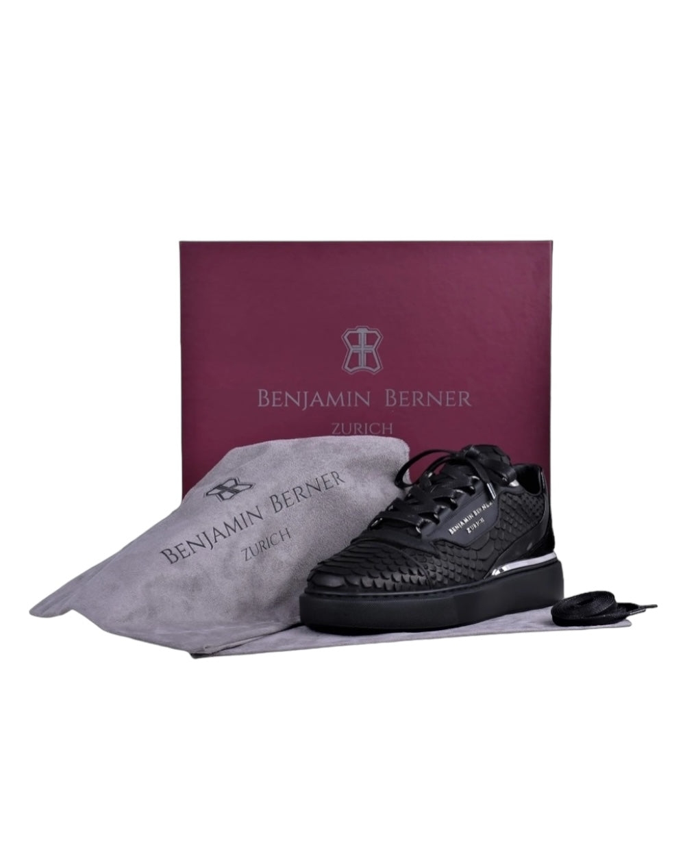 Benjamin Berner Raphael Low Top Python Zwart