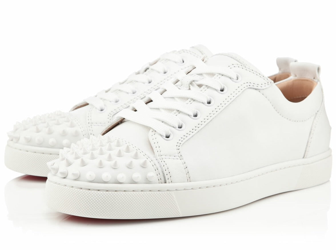 Christian Louboutin Wit Louis junior spikes flat white