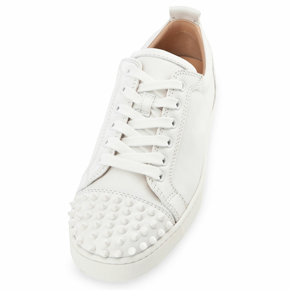 Christian Louboutin Wit Louis junior spikes flat white