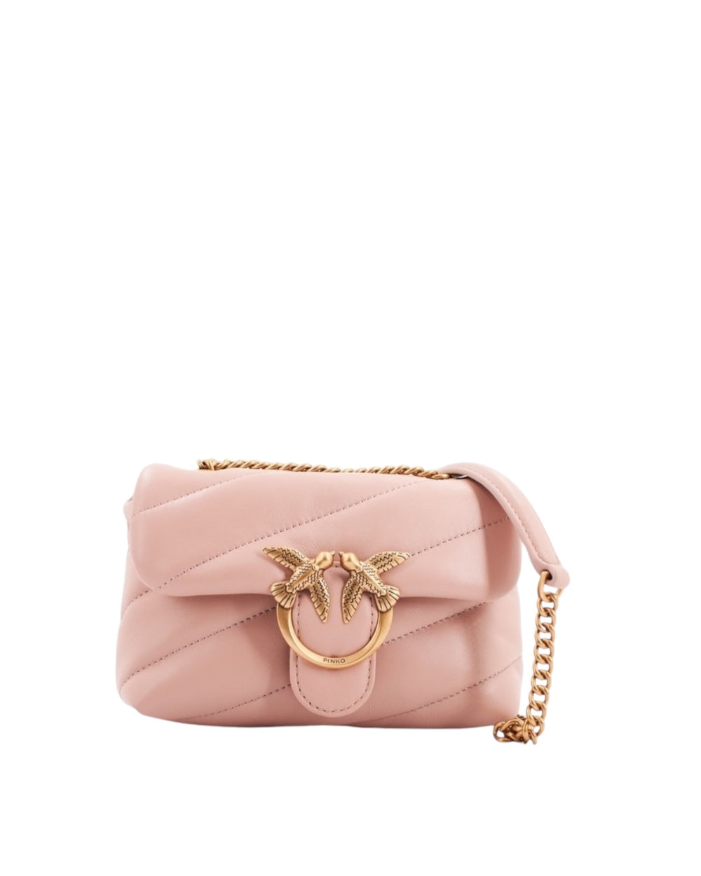 PINKO Elegante Roze Gequiltte Crossbody Love Puff Tas