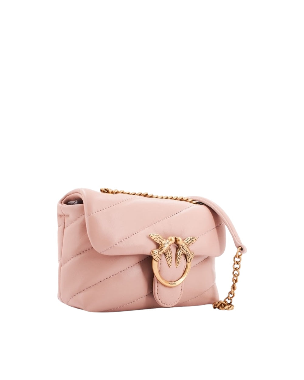 PINKO Elegante Roze Gequiltte Crossbody Love Puff Tas