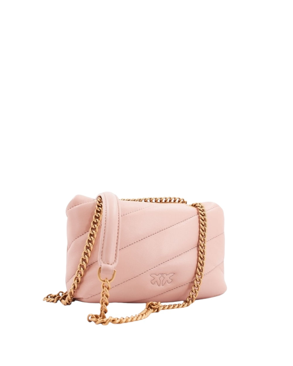 PINKO Elegante Roze Gequiltte Crossbody Love Puff Tas