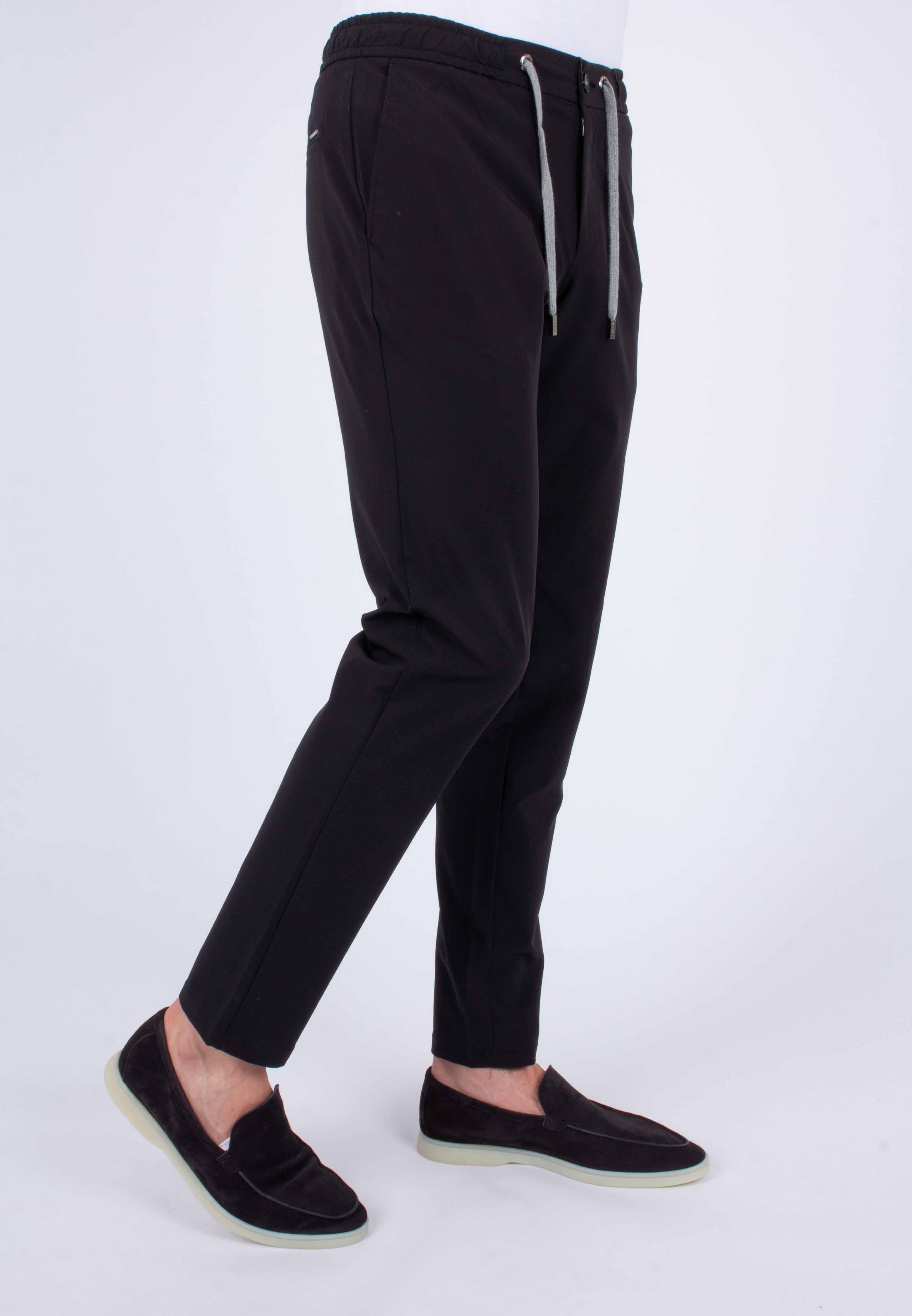 Mersino Originale Zwart Stretch Pantalon Broek